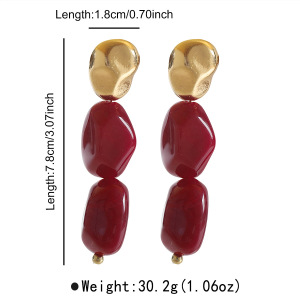 Boucles D'Oreilles Rétro En Résine Pour Femmes h5 