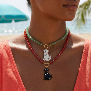 Colliers De Perles Romantiques Pour Femmes, En Acier Inoxydable, Couleur Or, Avec Motif Animalier. h5 Image2