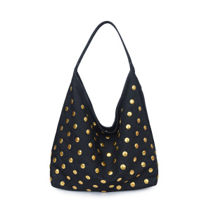 Sacs À Bandoulière Carrés Pour Femmes En Coton Uni, Style Décontracté, Ornés De Clous Et De Détails Métalliques. h5 
