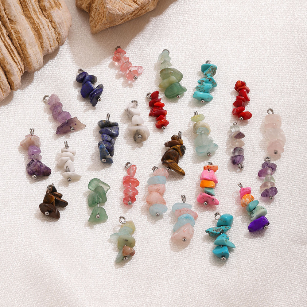 Pendentifs Pour Femmes, Collection Romantique, À Faire Soi-Même, Forme Irrégulière, Dégradé De Couleurs, Pierres Naturelles, Couleur Or Image4