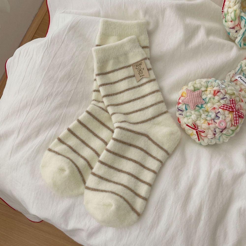 Chaussettes Mi-Mollet À Rayures Basiques