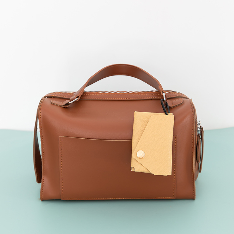 Portefeuilles Et Porte-Cartes Carrés Pour Femmes, Style Décontracté, Couleur Unie, En Pu Image2