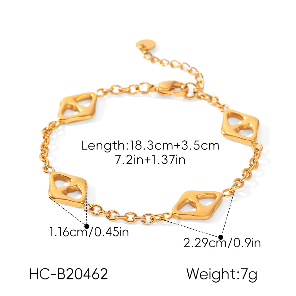 Ensembles De Bijoux Pour Femmes Simple Series Daily Irregular Shape Chain Infinity En Acier Inoxydable Étanche Couleur Or h5Image2