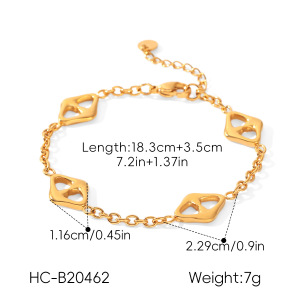 Ensembles De Bijoux Pour Femmes Simple Series Daily Irregular Shape Chain Infinity En Acier Inoxydable Étanche Couleur Or h5 Image2