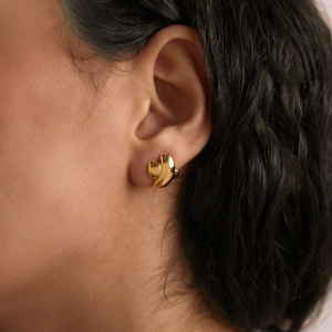 Boucles D'Oreilles Puces Pour Femmes En Acier Inoxydable Étanche, En Forme De X, Couleur Or h5 Image4