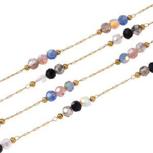 Chaîne De Perles Diy Simple En Acier Inoxydable Imperméable Couleur Or h5 Image6