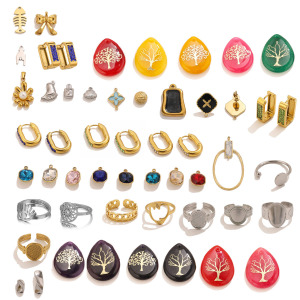 Pendentifs Pour Femmes En Acier Inoxydable Étanche, Couleur Or, Forme Irrégulière, À Faire Soi-Même, Série Simple h5 Image4