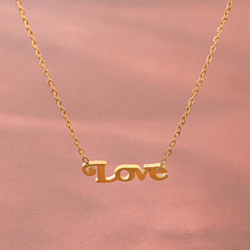 Colliers Pendentifs Pour Femmes En Acier Inoxydable, Couleur Or, En Forme De Lettre Image4