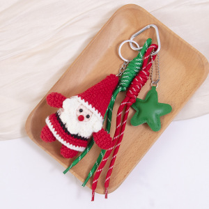 Breloques De Sac En Polyester Tissé, Couleurs Assorties, Style Torsadé, Collection Simple Series Cute Twist Christmas h5 Image3