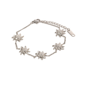 Ensembles De Bijoux Pour Femmes Simple Series Retro Sun Chain En Acier Inoxydable Étanche Couleur Or h5 Image4