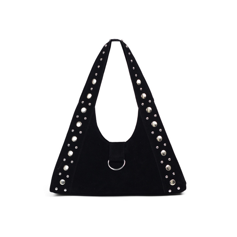 Sacs Bandoulière Femme Style Décontracté Avec Détails Métalliques, Clous Et Rivets En Daim Uni