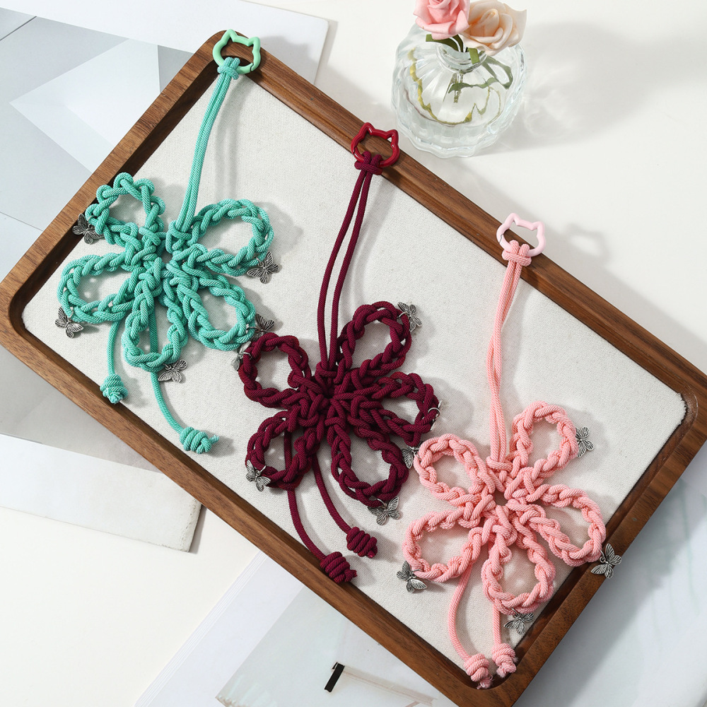 Breloques De Sac En Alliage Tissé, Couleur Unie, Série Simple Daily Flower h5Image3