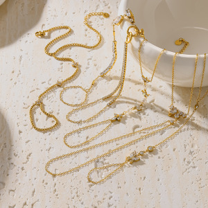 Chaîne De Poignet Pour Femme Simple Series Daily Flower, Forme Géométrique, Acier Inoxydable, Couleur Or, Zircon, Étanche h5 Image3