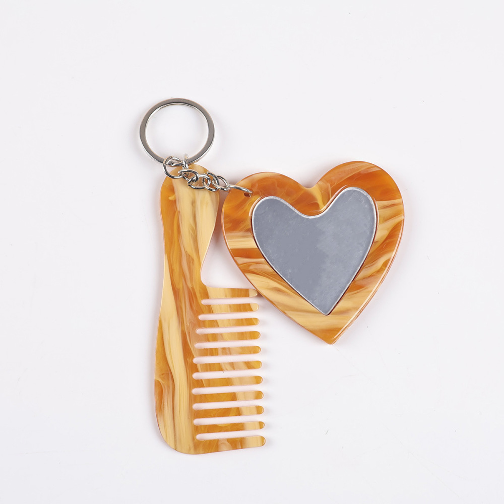 Porte-Clés Acrylique Simple Series Sweet Heart, Couleur Unie Dégradée, Dégradé.