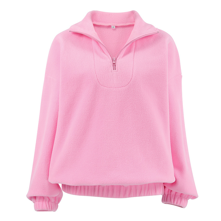 Sweat-Shirt Polo Sport Décontracté, Ample, Minimaliste Et Chic, De Couleur Unie Image5