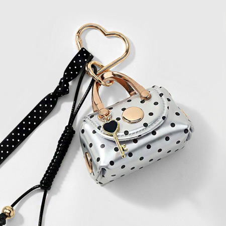 Porte-clés en alliage à pois, motif animaux quotidiens, collection Simple Series 2