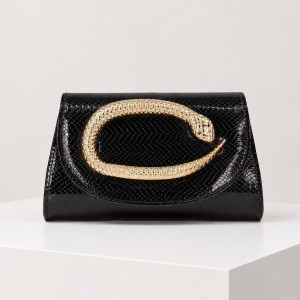Pochettes De Soirée Pour Femmes En Pu Avec Fermoir En Métal Et Motif Serpent h5 