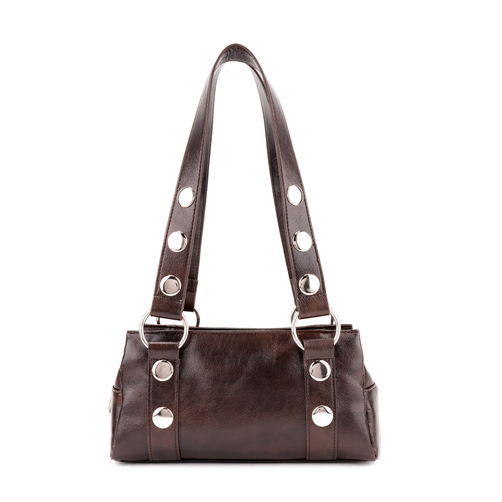 Sac Bandoulière Carré En Pu À Rivets Cloutés Style Streetwear Pour Femme 