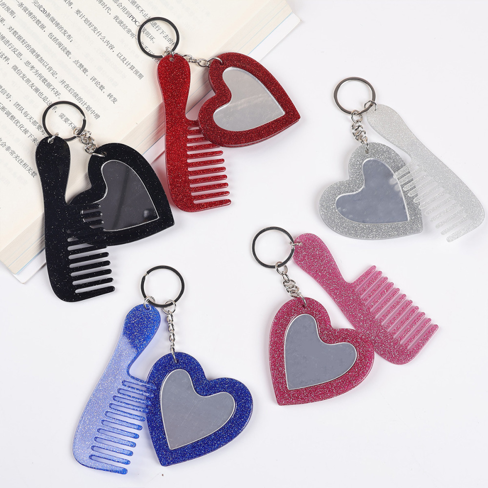 Porte-Clés Acrylique Simple Series Sweet Heart, Couleur Unie Dégradée, Dégradé. h5Image3