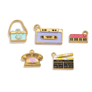 Pendentifs Pour Femmes En Acier Inoxydable Étanche, Couleur Or, Forme Irrégulière, À Faire Soi-Même, Série Simple h5 Image5