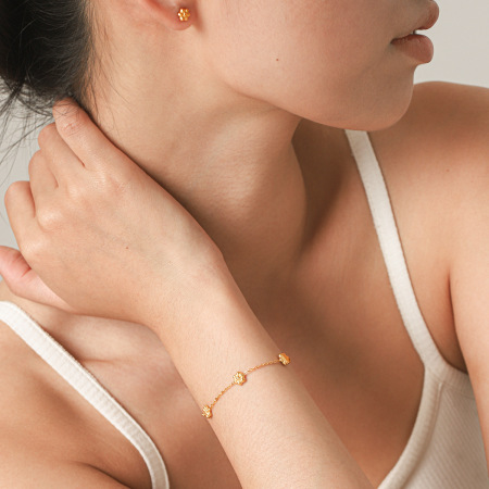 Ensembles de bijoux pour femmes Simple Series Daily Flower en acier inoxydable étanche couleur or