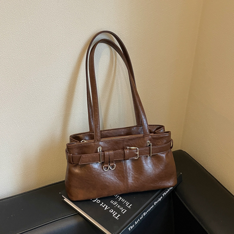 Sac À Main Pour Femme Style Old Money Avec Quincaillerie En Métal Et Couleur Unie En Pu, Style Est-Ouest h5Image3