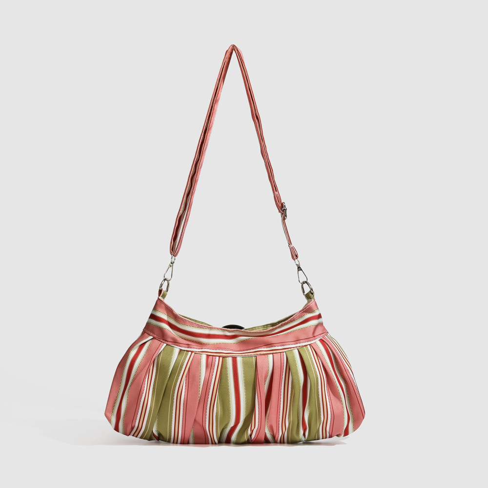 Sacs À Bandoulière Oreiller Pour Femmes, Style Parisien Chic, Rayures Imprimées, Couleurs Mélangées, En Polyester. Image3