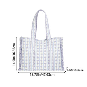 Sacs Cabas Carrés Pour Femmes En Polyester Multicolore À Patchwork Fleuri Froncé, Style Décontracté h5 Image5