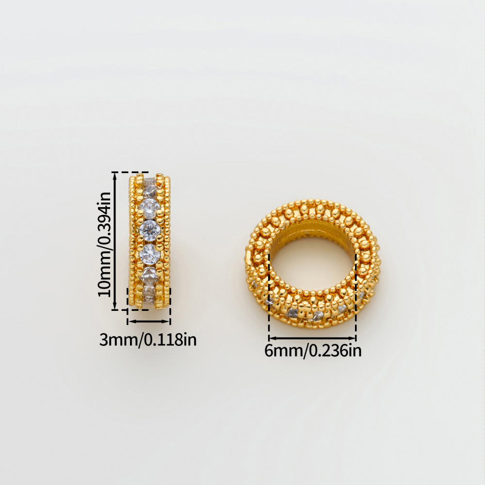 Perles D'Espacement Rondes Couleur Cuivre Et Or, Série Simple À Faire Soi-Même h5Image3