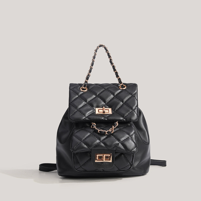 Sac À Dos Femme En Pu De Qualité Supérieure, Style Décontracté, Surpiqûres Matelassées, Finitions Métalliques, Couleur Unie. 