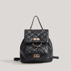 Sac À Dos Femme En Pu De Qualité Supérieure, Style Décontracté, Surpiqûres Matelassées, Finitions Métalliques, Couleur Unie. h5 