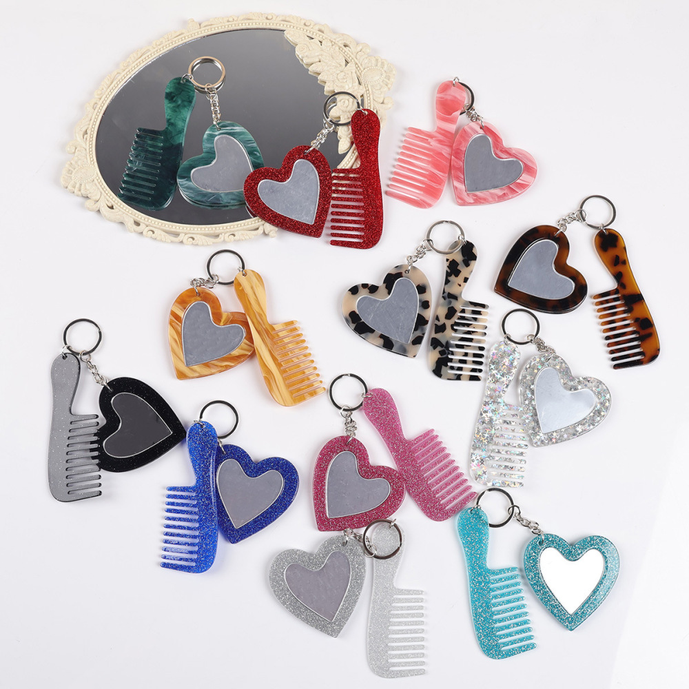 Porte-Clés Acrylique Simple Series Sweet Heart, Couleur Unie Dégradée, Dégradé. h5Image2