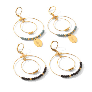 Boucles D'Oreilles Pendantes Pour Femme, Style Simple, Avec Pompons Et Perles, En Acier Inoxydable Étanche, Couleur Or. h5 Image7