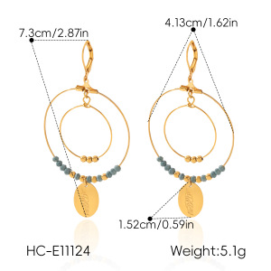 Boucles D'Oreilles Pendantes Pour Femme, Style Simple, Avec Pompons Et Perles, En Acier Inoxydable Étanche, Couleur Or. h5 Image2