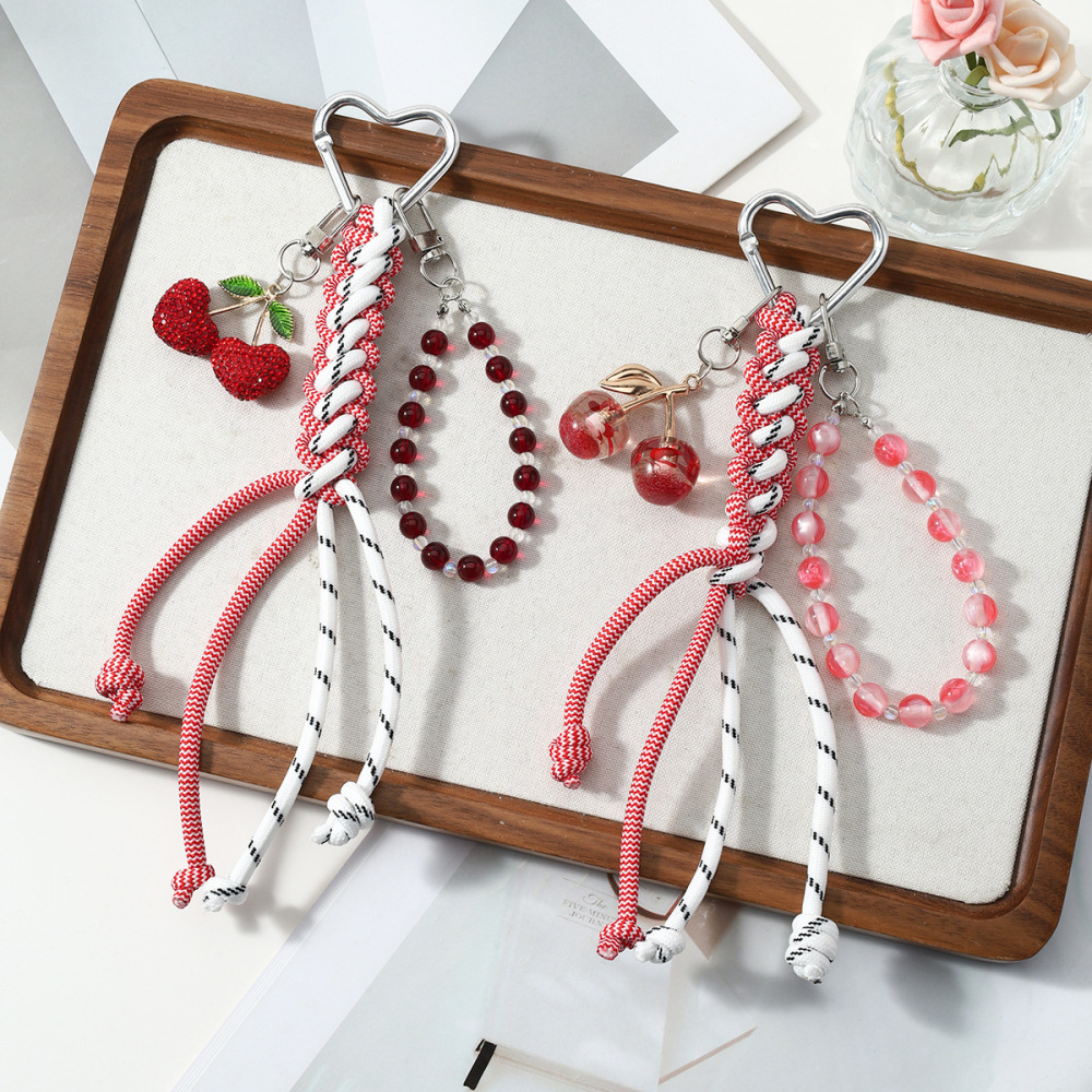 Breloques De Sac En Alliage Tissé Cerise De La Série Simple Daily Beads Image4