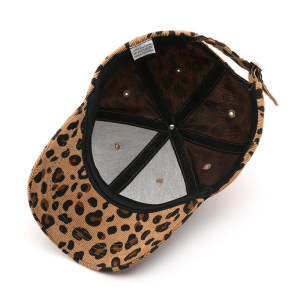 Casquette De Baseball Unisexe En Velours Côtelé Imprimé Léopard Rétro Simple Series h5 Image5