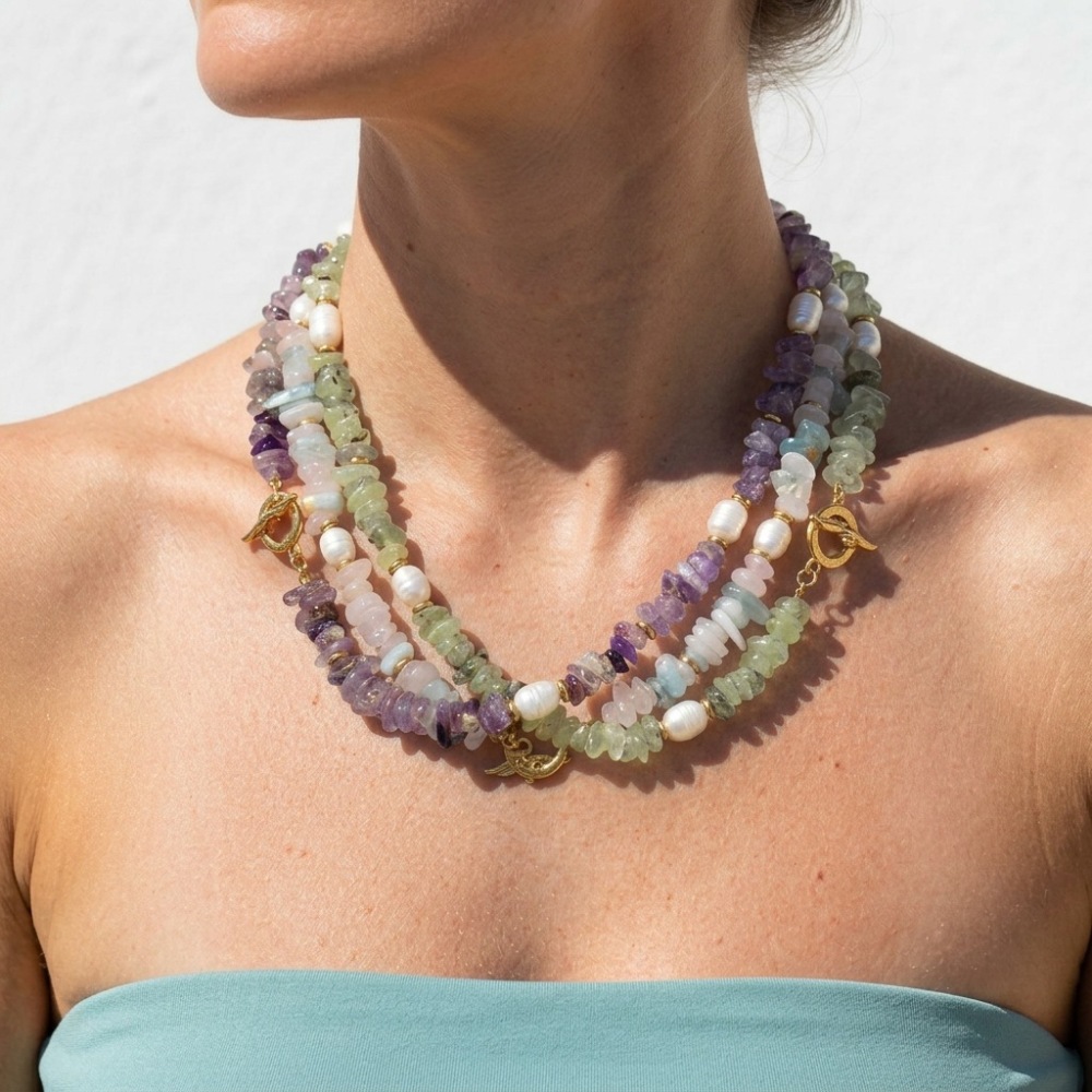 Colliers De Perles Pour Femmes, Collection Simple, Perles De Forme Irrégulière Et Douce, Pierres Naturelles Couleur Or Image2