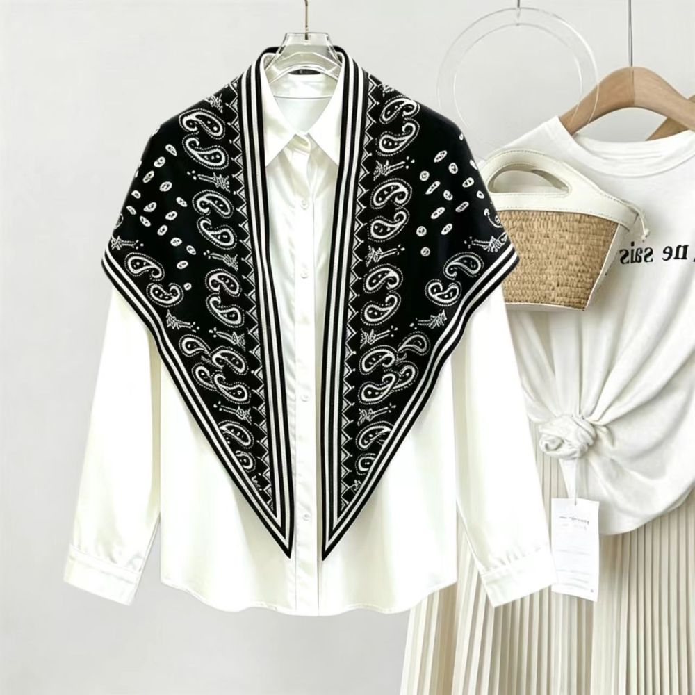 Écharpes Triangulaires En Polyester À Motif Cachemire Tissé Décontracté De La Série Ethnique