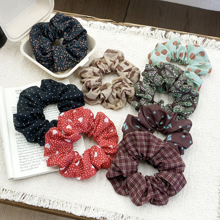 Chouchous en tissu à motifs léopard, carreaux, pois et cachemire, style décontracté, avec cœurs et imprimé cachemire, collection Simple