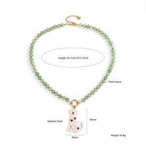 Colliers De Perles Romantiques Pour Femmes, En Acier Inoxydable, Couleur Or, Avec Motif Animalier. h5 