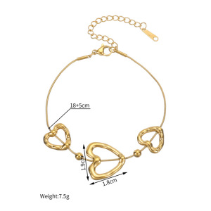 Ensembles De Bijoux Pour Femmes En Acier Inoxydable Doré, Élégants Et En Forme De Cœur, De La Série Romantique h5 
