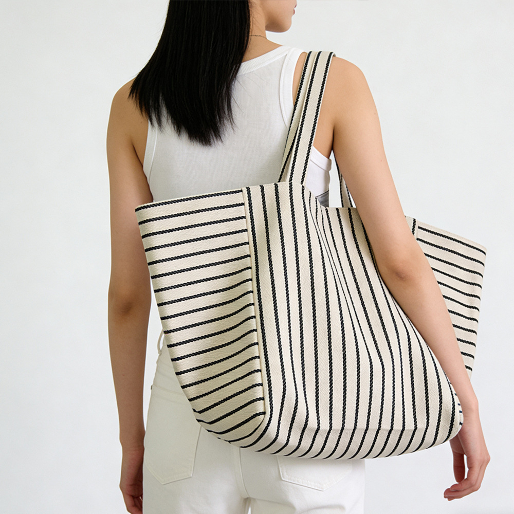 Sac Cabas/Sac Bandoulière Femme En Toile Unie Style Décontracté h5Image3