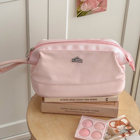Trousses à maquillage simples en nylon uni pour femmes