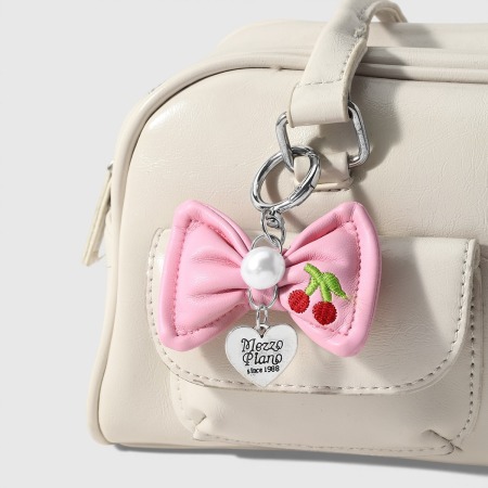 Porte-Clés Simple Series Daily Letter En Alliage De Cerisier Avec Nœud Papillon Et Motif Cerise 2