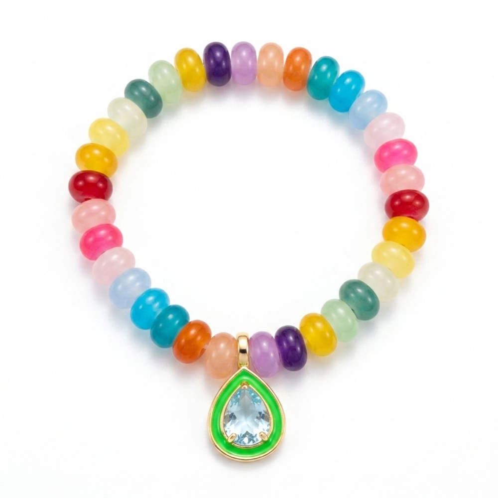 Bracelets De Perles Rectangulaires En Résine De La Série Romantique Sweet Droplet, De Couleurs Assorties, Pour Femmes.