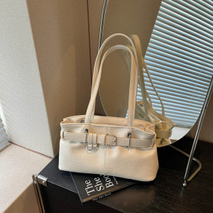 Sac À Main Pour Femme Style Old Money Avec Quincaillerie En Métal Et Couleur Unie En Pu, Style Est-Ouest h5 Image4
