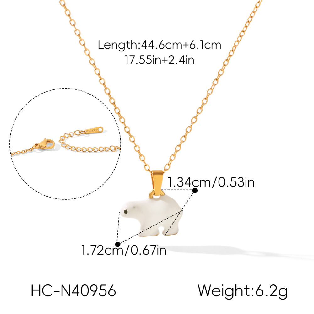 Colliers Pendentifs Pour Femmes, Collection Simple Series Daily Animal, En Acier Inoxydable Étanche, Couleur Or Image2