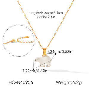 Colliers Pendentifs Pour Femmes, Collection Simple Series Daily Animal, En Acier Inoxydable Étanche, Couleur Or h5 Image2