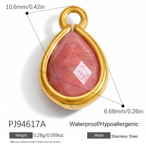 Pendentifs Femme Classiques En Forme De Goutte Rectangulaire, Pierres Naturelles Couleur Or, À Faire Soi-Même h5 