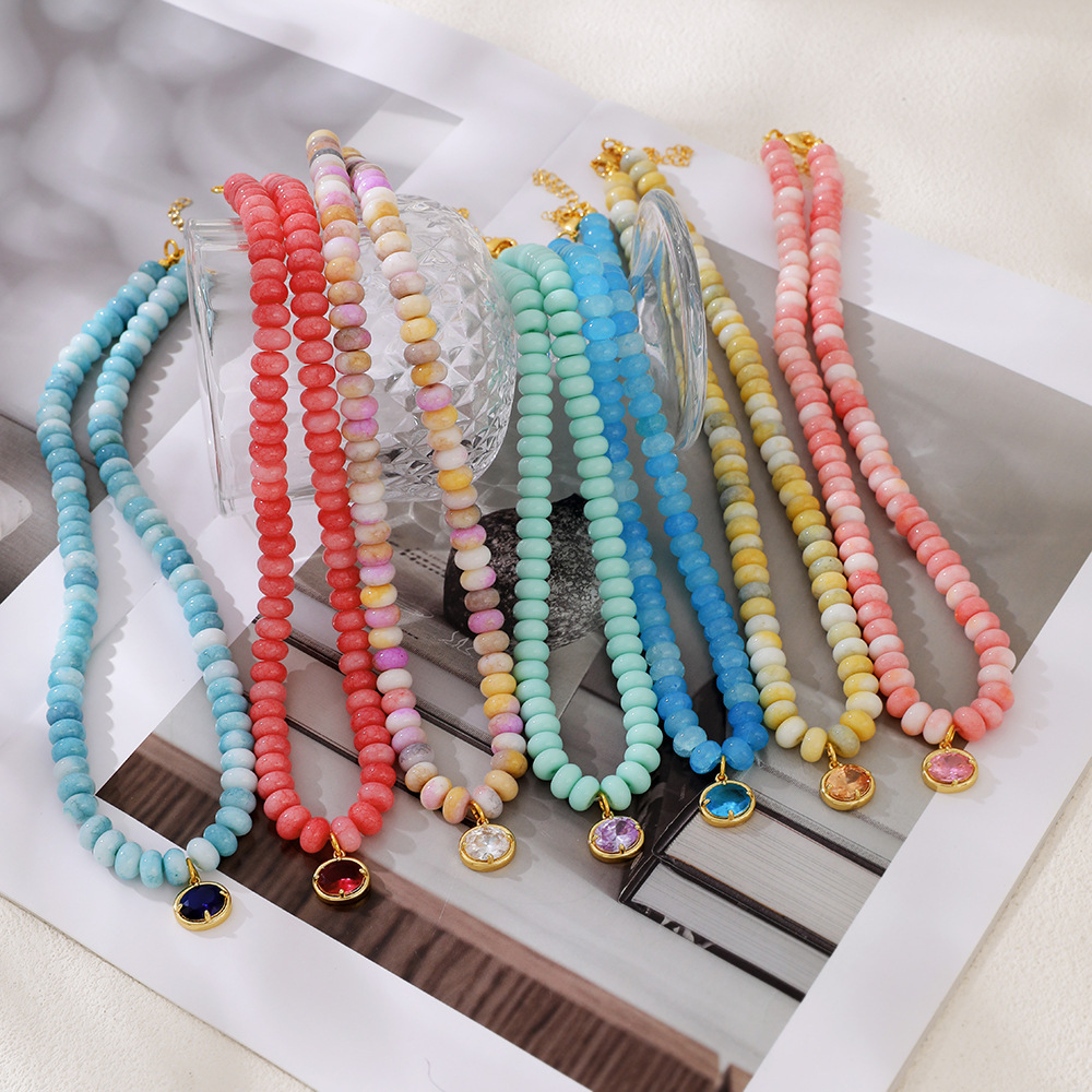 Colliers De Perles Pour Femmes, Collection Romantique, Dégradé De Couleurs, Pierres Naturelles Image3